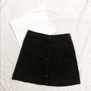 Black Button-Down Skirt